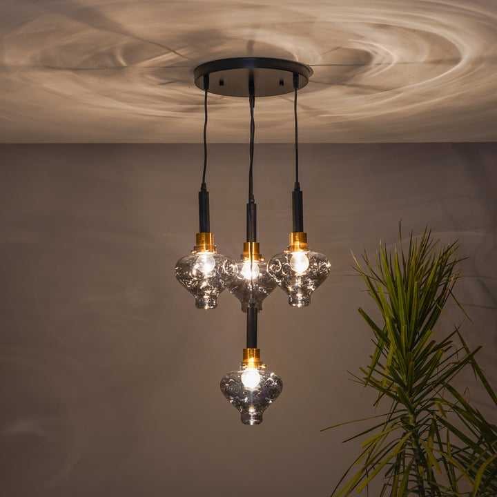 QUINN Roung Smoke Glass Hanging Light