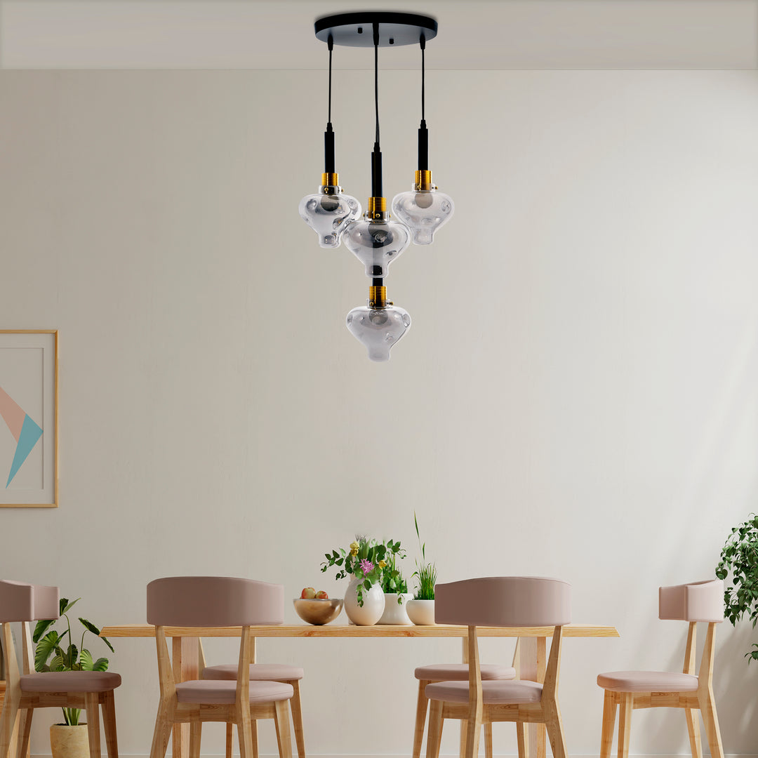 QUINN Roung Smoke Glass Hanging Light