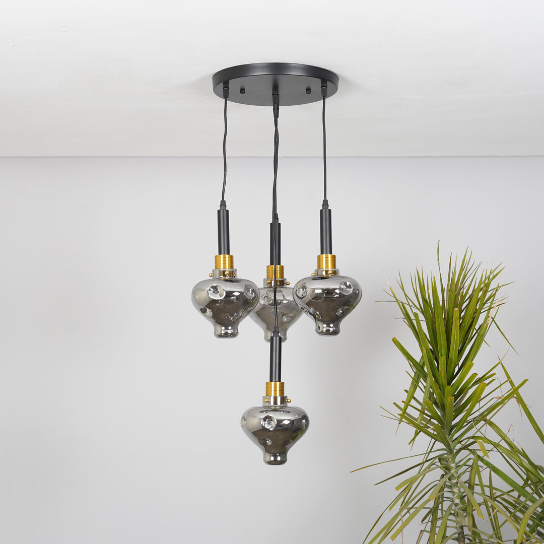 QUINN Roung Smoke Glass Hanging Light