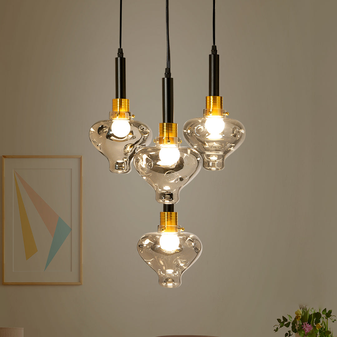 QUINN Roung Smoke Glass Hanging Light