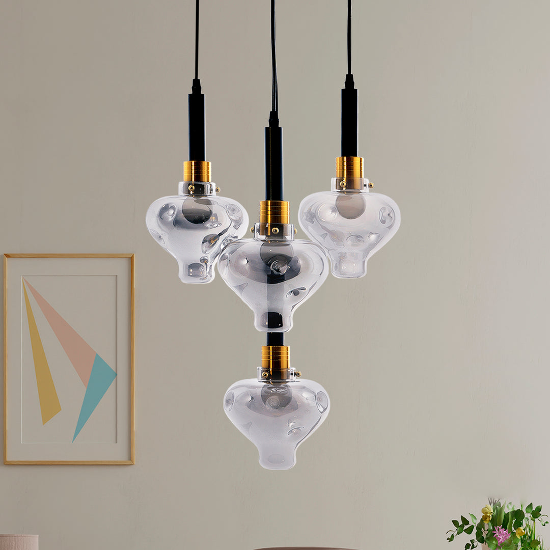 QUINN Roung Smoke Glass Hanging Light