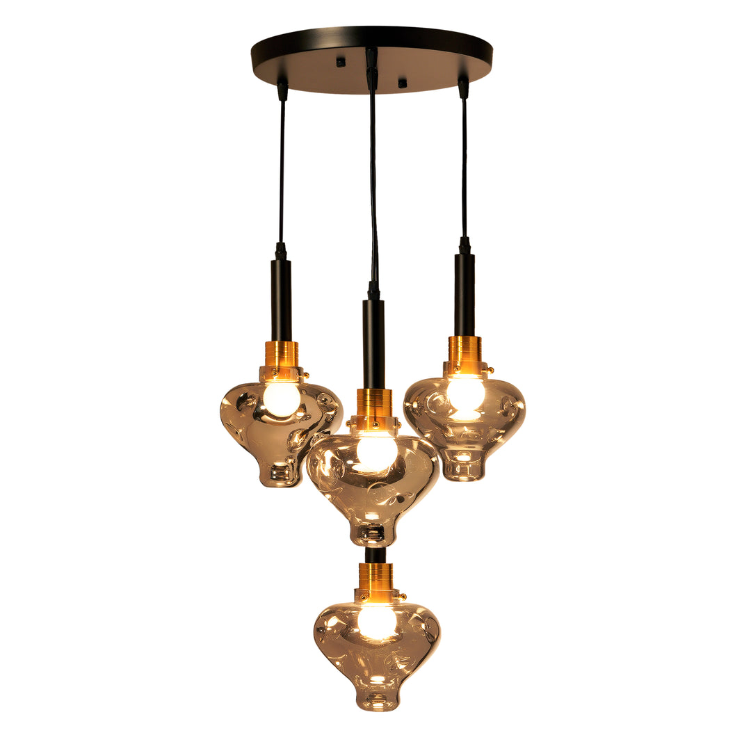 QUINN Roung Smoke Glass Hanging Light