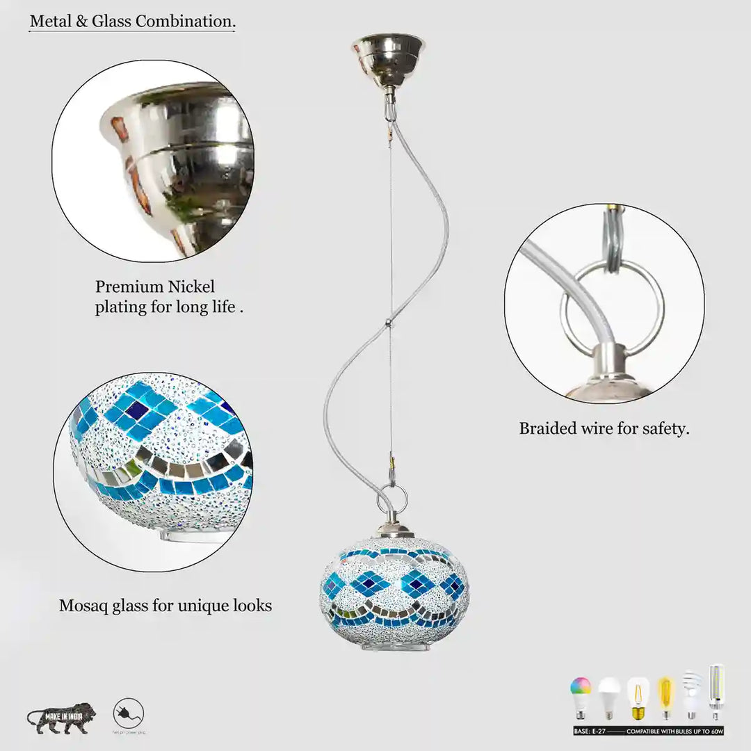 Gosse mosaic glass hanging light