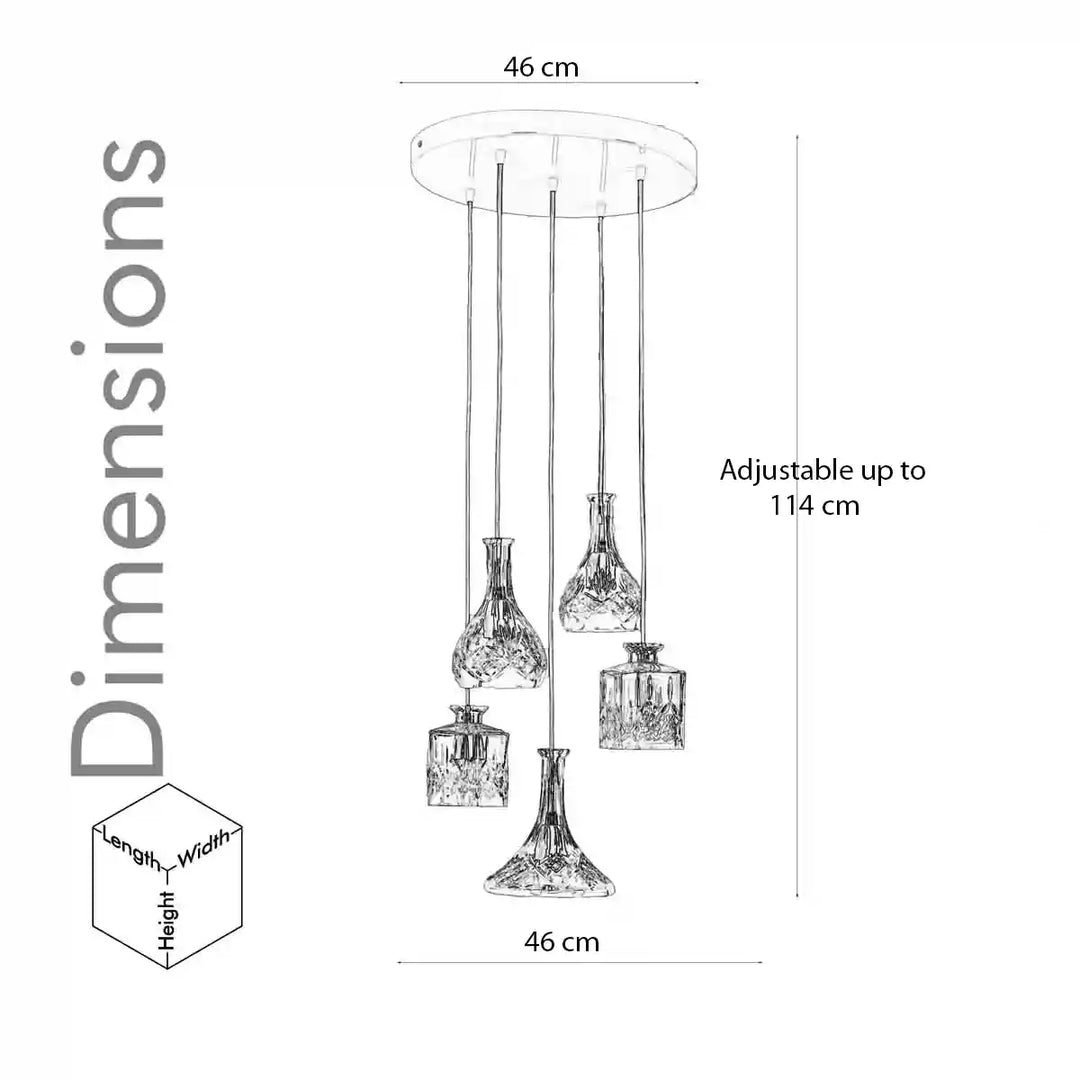 Decanterlight Five Light Chandelier