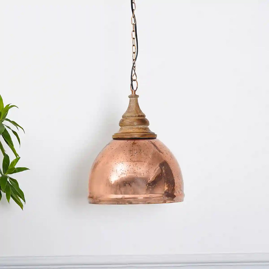 Haunt Antique Copper Finsh Glass Pendant Light