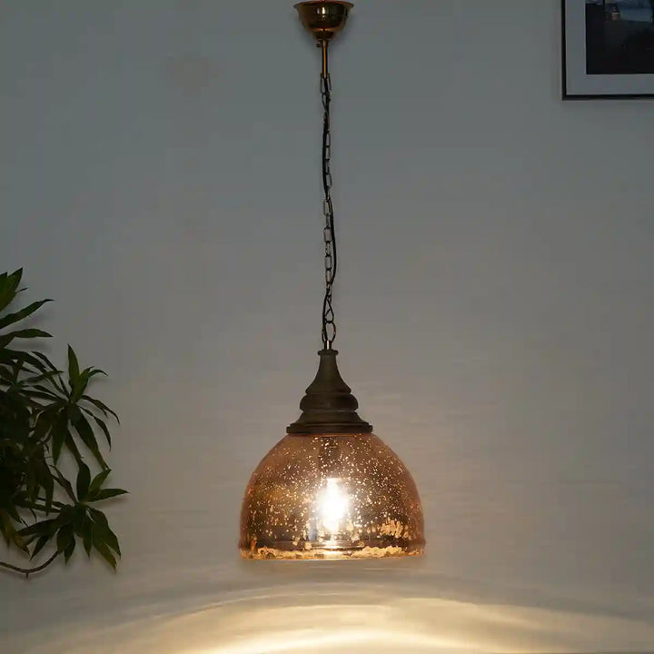 Haunt Antique Copper Finsh Glass Pendant Light