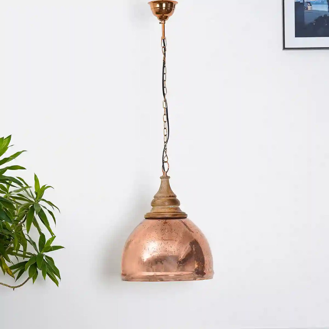 Haunt Antique Copper Finsh Glass Pendant Light