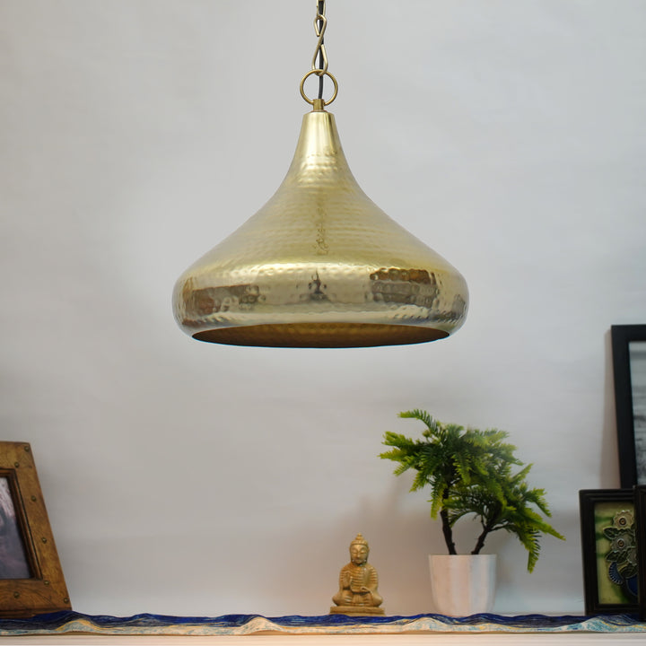 CENTURY Modern Hammered Dome Pendant Light in Brass Finish Metal | E27 Holder | Filament LED Bulb Included | Decorative Ceiling Hanging Light for Dining Room, Kitchen Island, Living Room, Bedroom & Café (Copy)