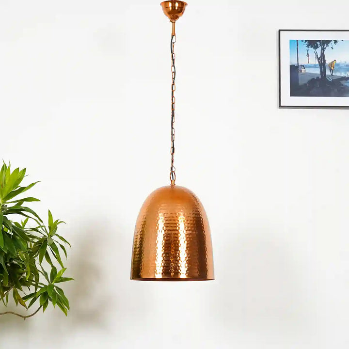 Malia Rose Gold Hammered Metal Pendant Light