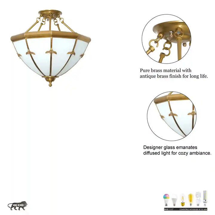 Asmara Glass and Brass Pendant Light