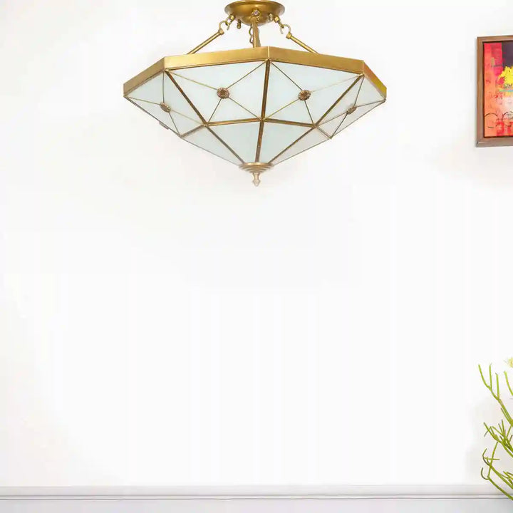 Ophelia Glass and Brass Pendant Light