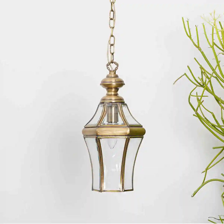 Ardeche Glass and Brass Pendant Light