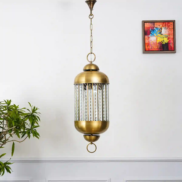 Gaucho Brass and Glass Pendant Light