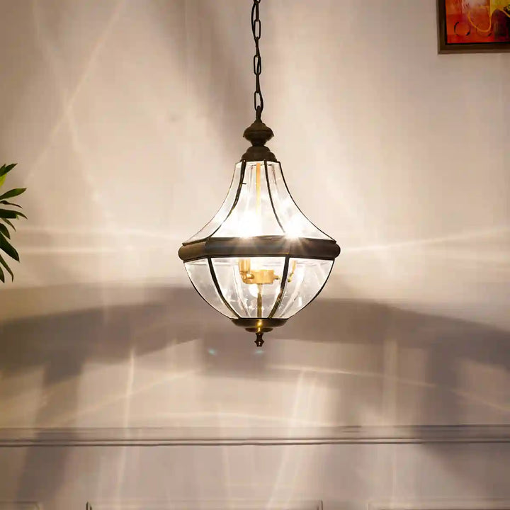 Costa Brass and Glass Pendant Light