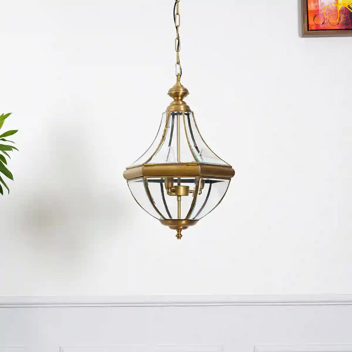 Costa Brass and Glass Pendant Light