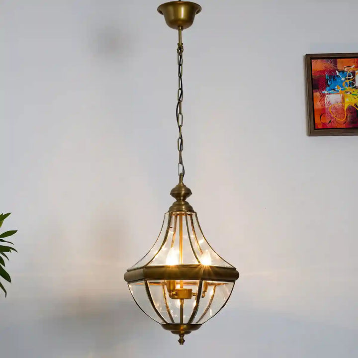 Costa Brass and Glass Pendant Light