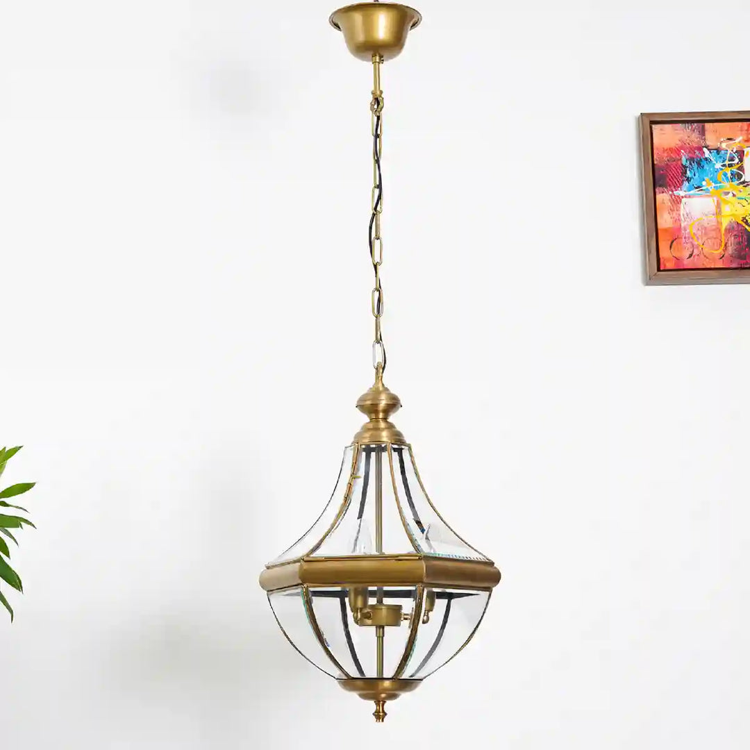 Costa Brass and Glass Pendant Light