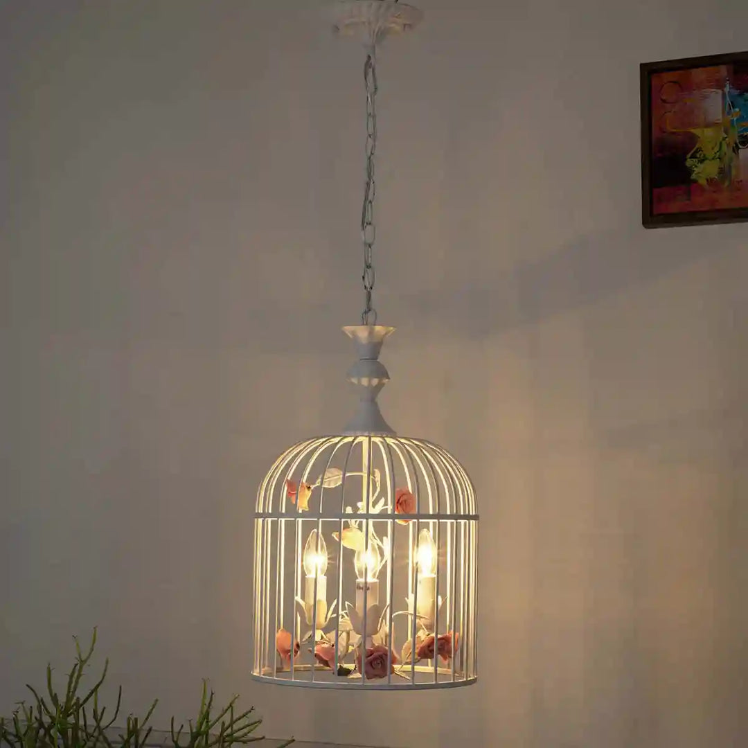 Quartz 3 Arms Metal and Crystal Pendant Light