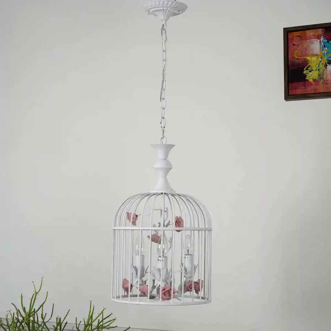 Quartz 3 Arms Metal and Crystal Pendant Light