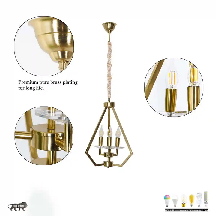 Arvin Gold Metal Hanging Light