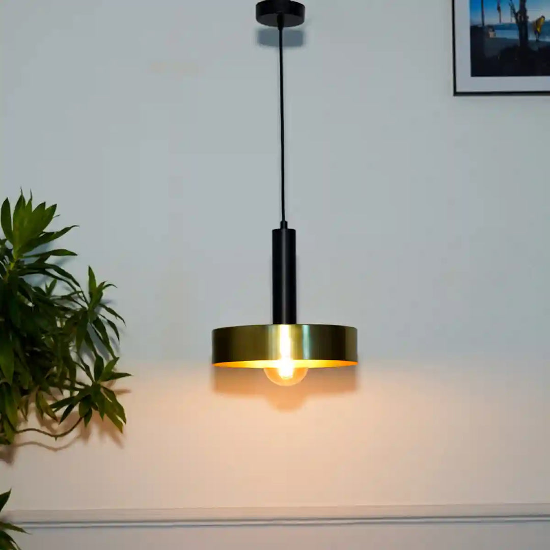 Giada Dual Matte Black and Brass Hanging Light