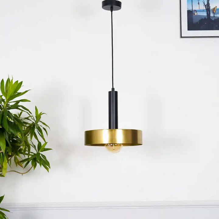 Giada Dual Matte Black and Brass Hanging Light