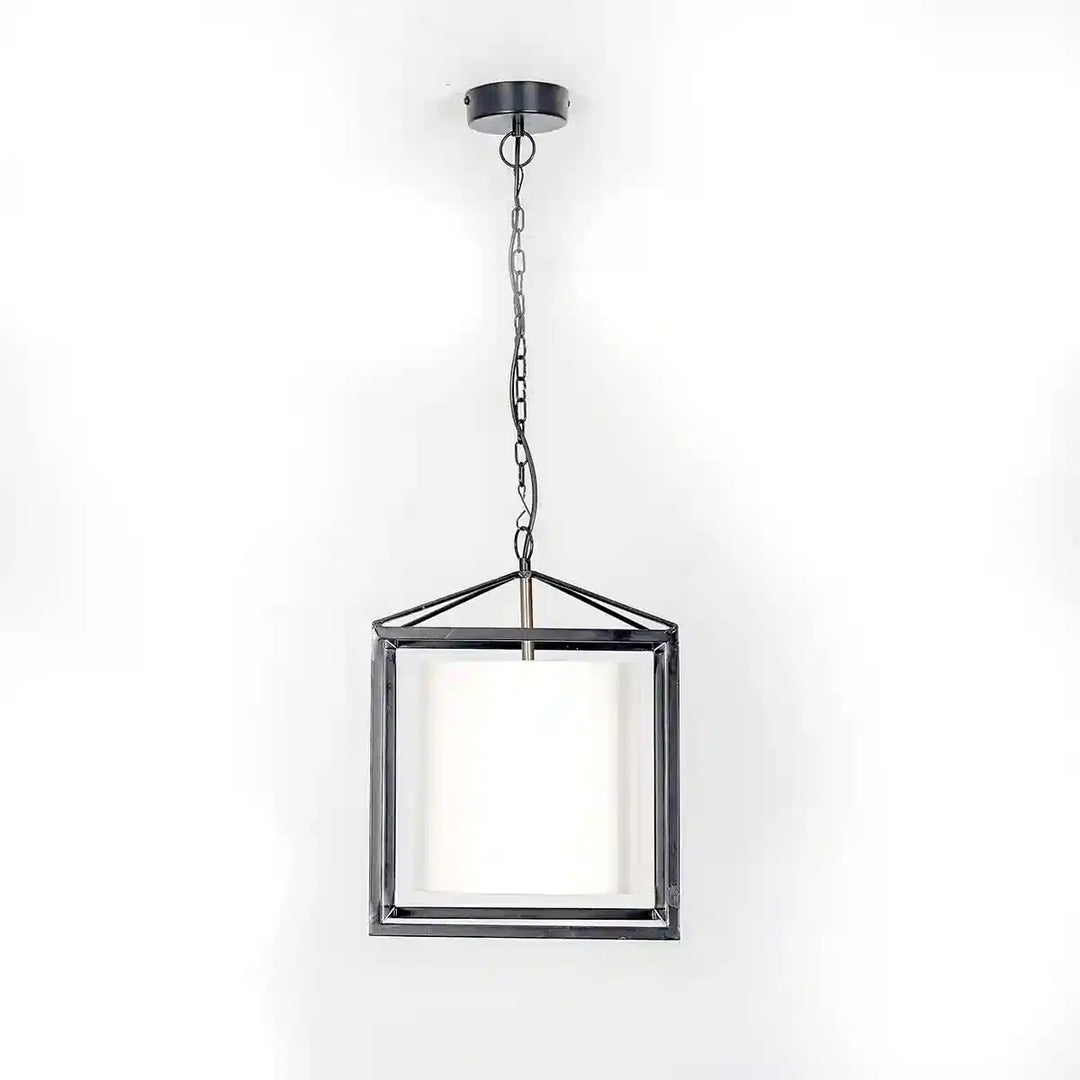 Hardy Industrial Single Light Cage Pendant IN Black Finish