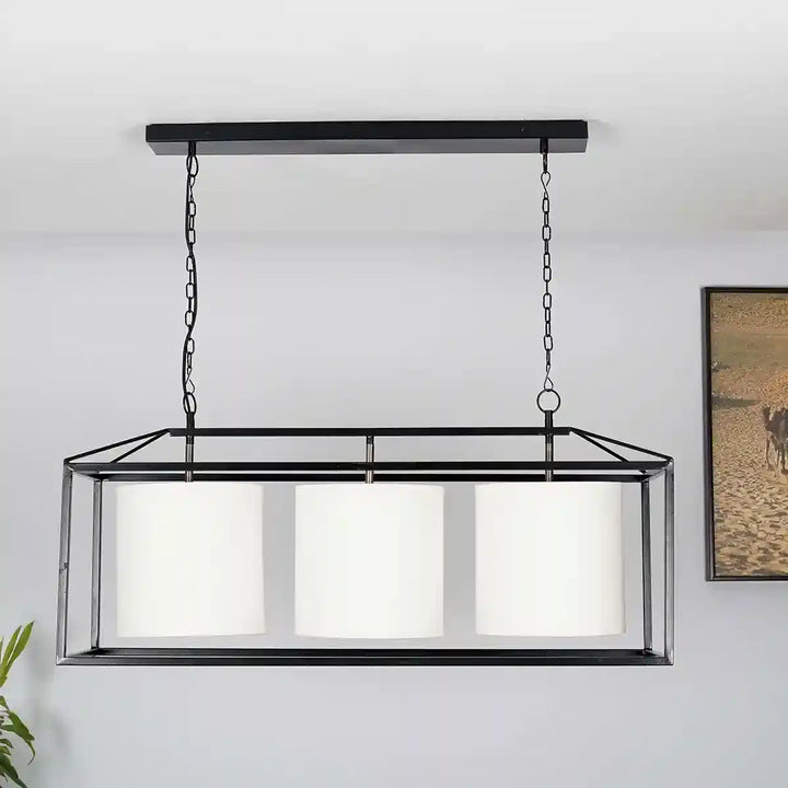 Hardy Industrial Cube 3 Light Bar Pendant In Black Finish