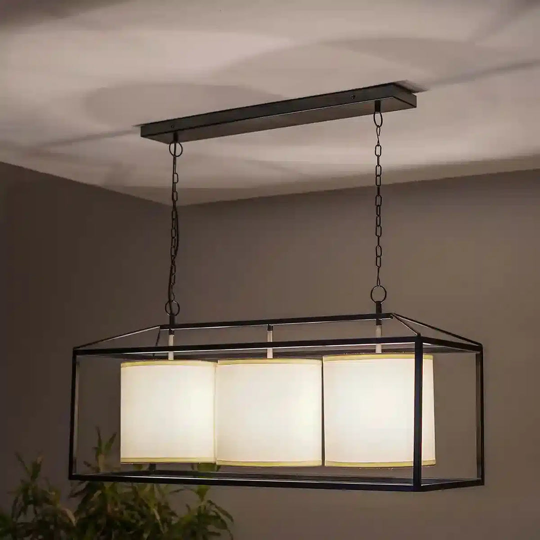 Hardy Industrial Cube 3 Light Bar Pendant In Black Finish