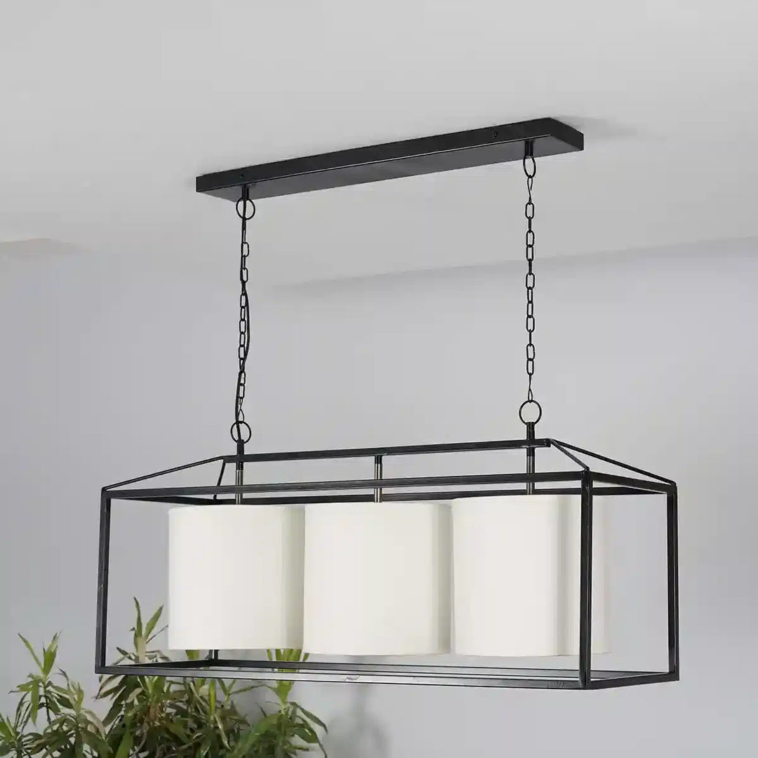 Hardy Industrial Cube 3 Light Bar Pendant In Black Finish