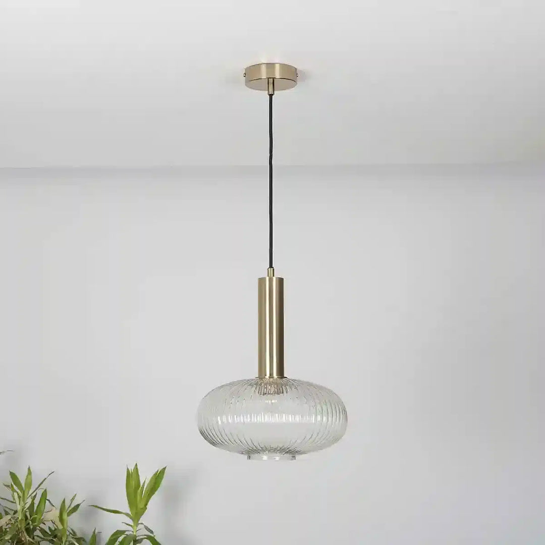 Maloto Clear Glass and Brass Hanging Light