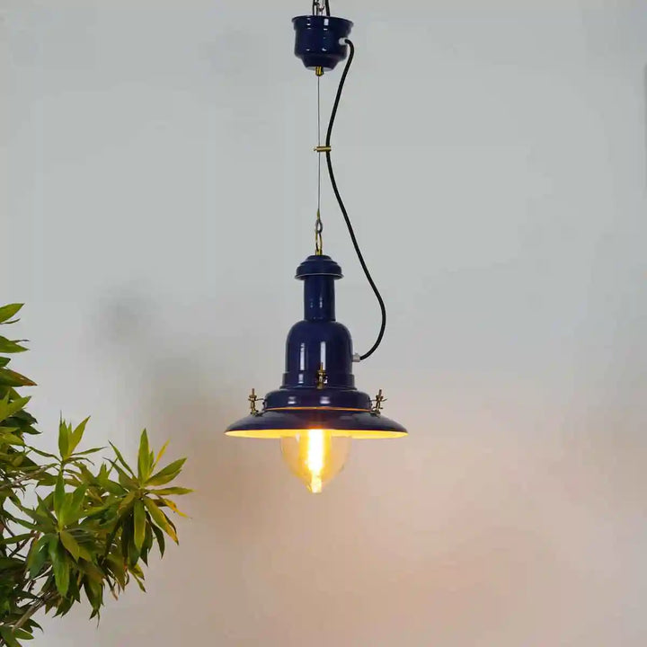 Sailor Blue Metal Single Hanging Pendant Light