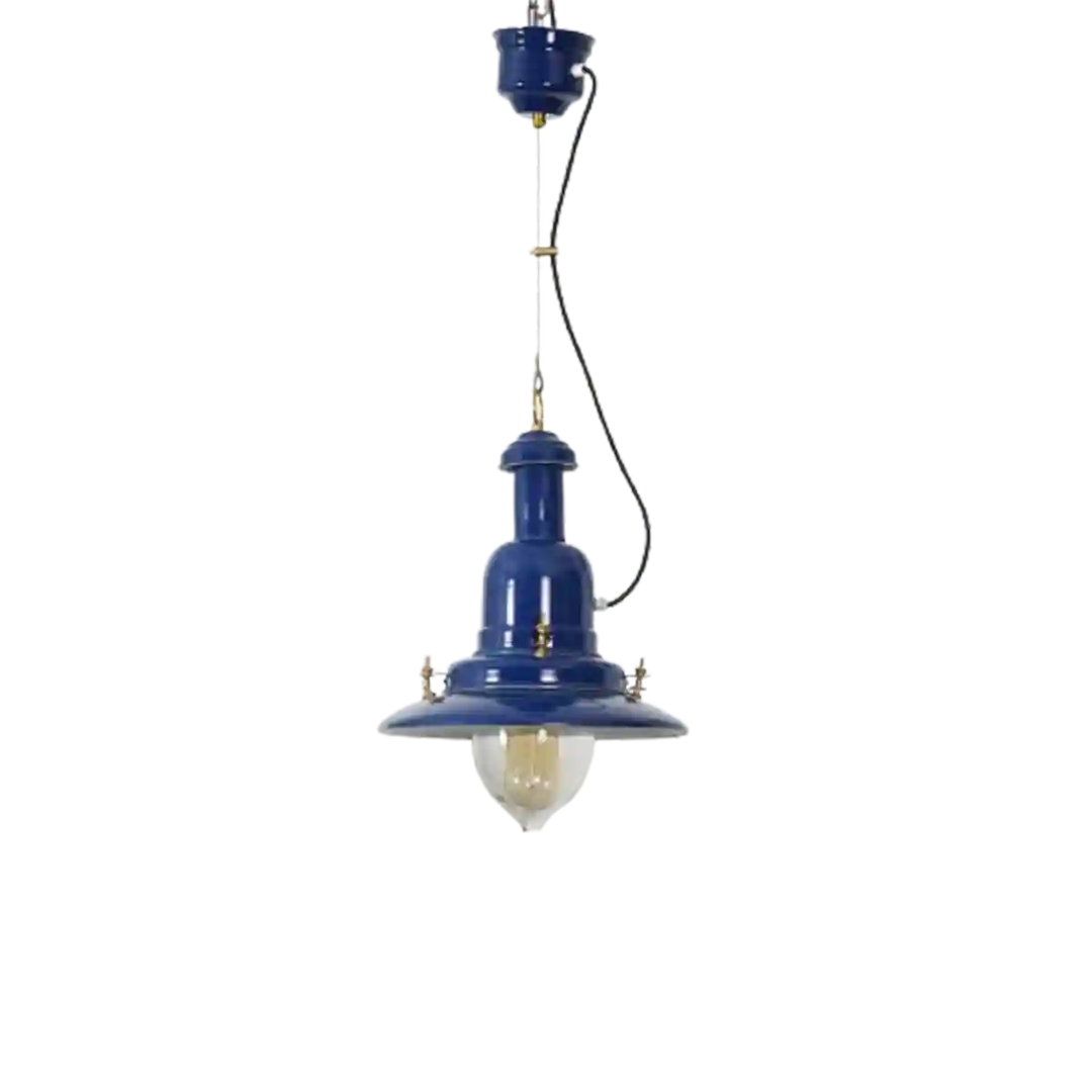 Sailor Blue Metal Single Hanging Pendant Light