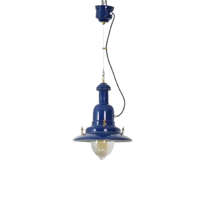 Sailor Blue Metal Single Hanging Pendant Light