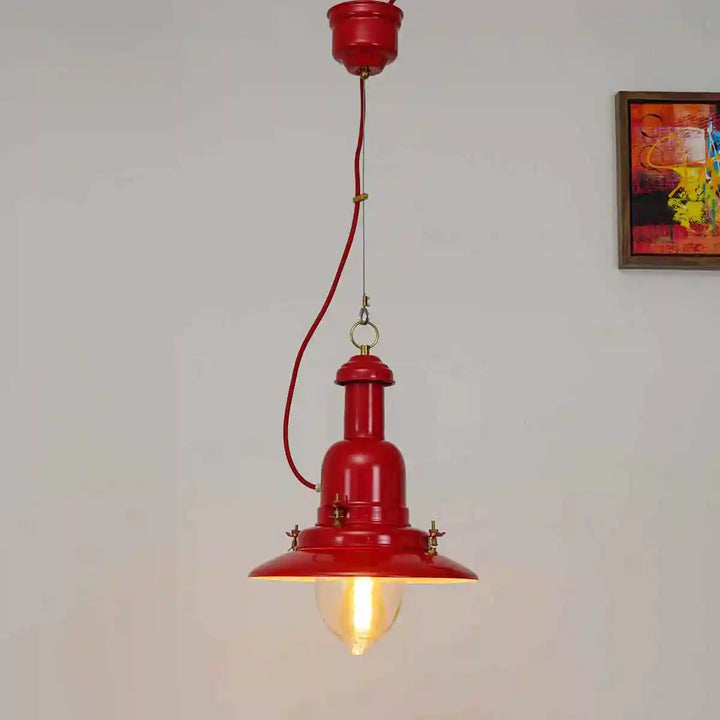 Sailor Red Metal Single Hanging Pendant Light