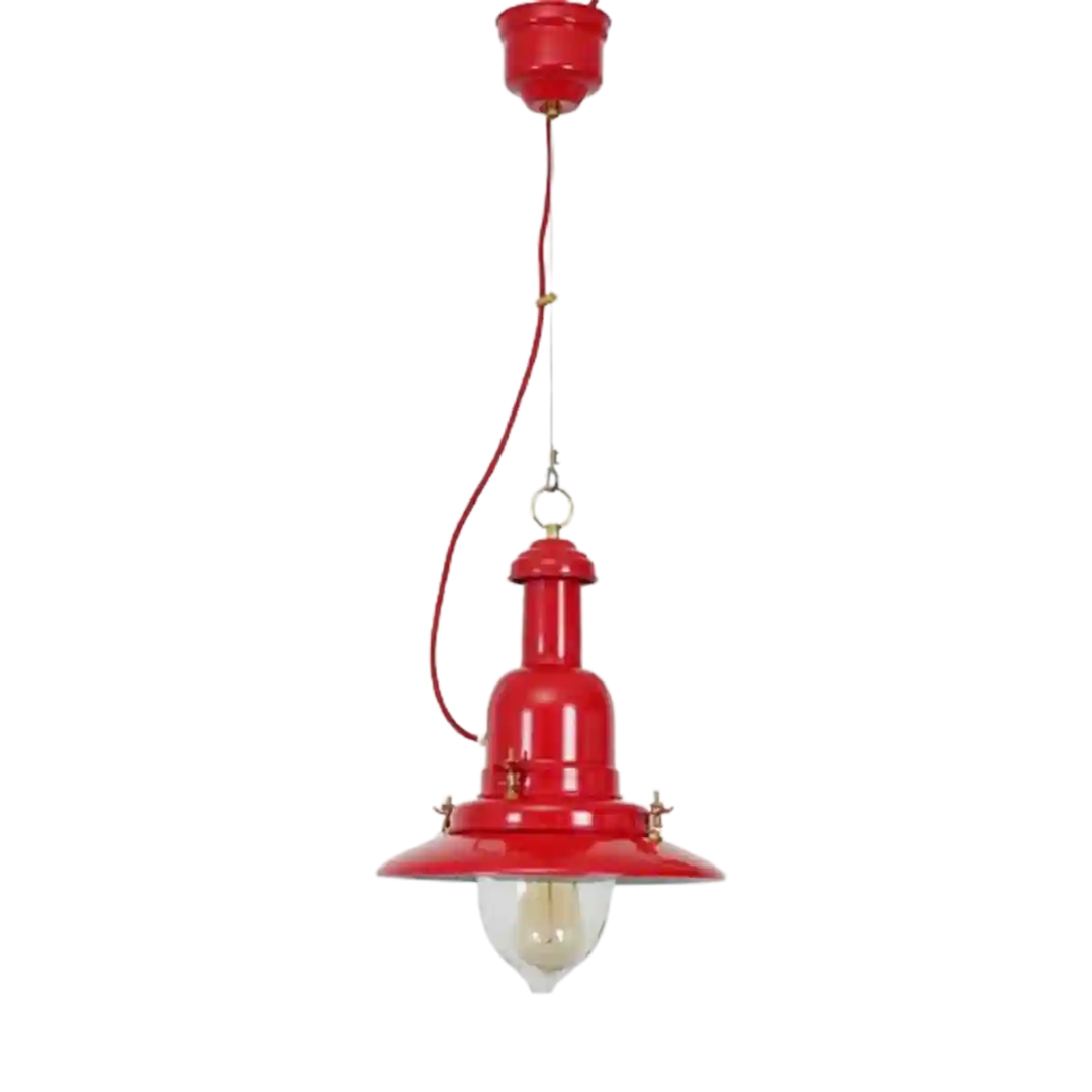 Sailor Red Metal Single Hanging Pendant Light