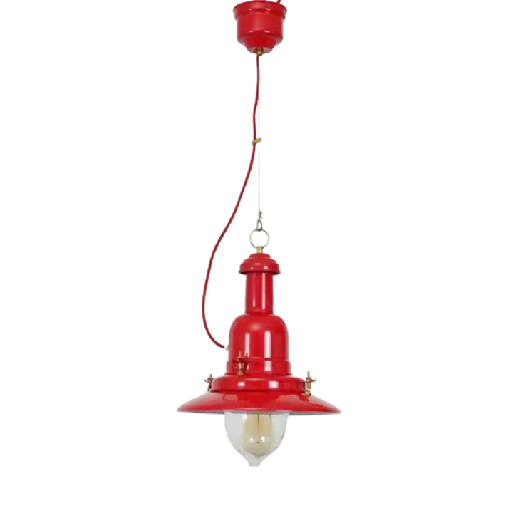 Sailor Red Metal Single Hanging Pendant Light