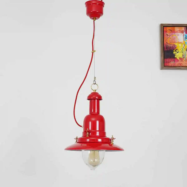 Sailor Red Metal Single Hanging Pendant Light