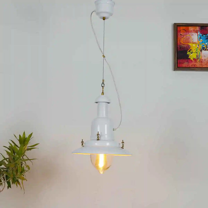 Sailor White Metal Single Hanging Pendant Light