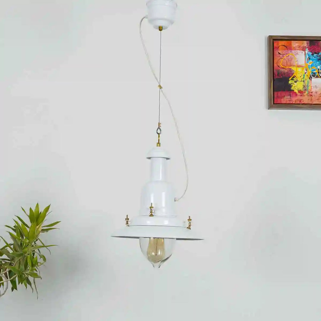 Sailor White Metal Single Hanging Pendant Light