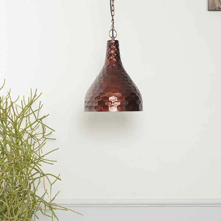 Runa Single Light Ceiling Pendant in Antique Copper Finish