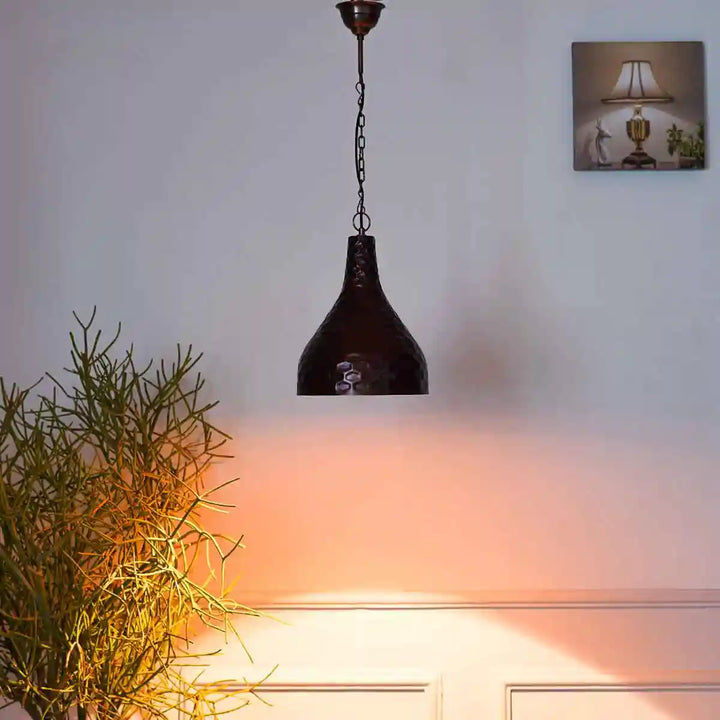 Runa Single Light Ceiling Pendant in Antique Copper Finish