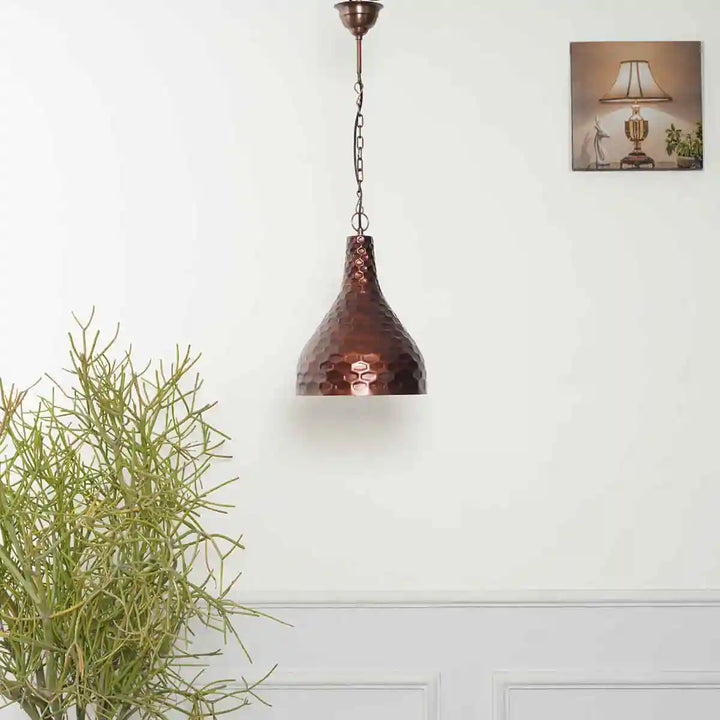 Runa Single Light Ceiling Pendant in Antique Copper Finish