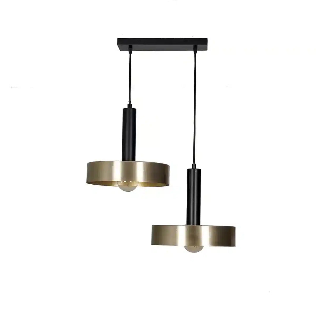 Giada 2 Light Matte Black and Brass Hanging Light