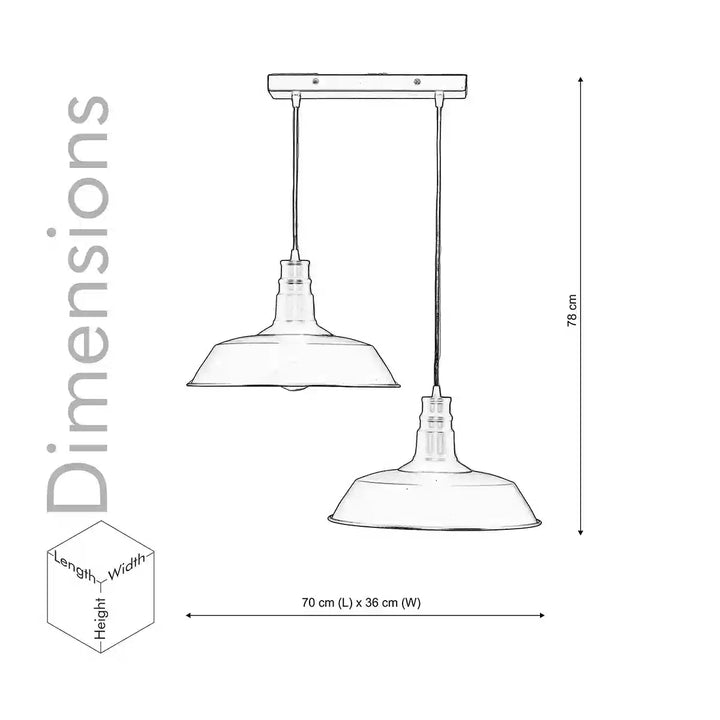 Eleora 2 Light Matt Black Metal Pendant Light