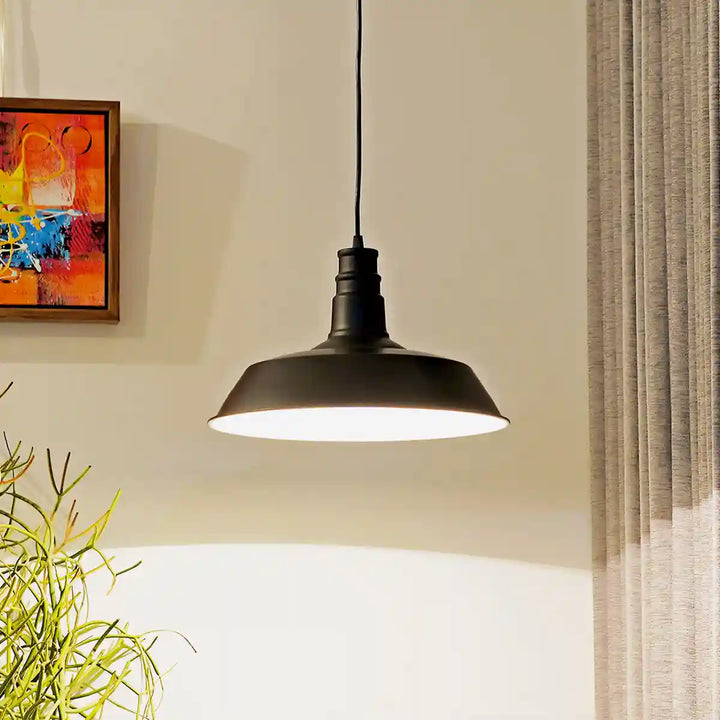 Eleora Matt Black Metal Pendant Light