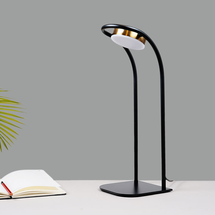 DRAX Black Finish Metal Table Study Lamp