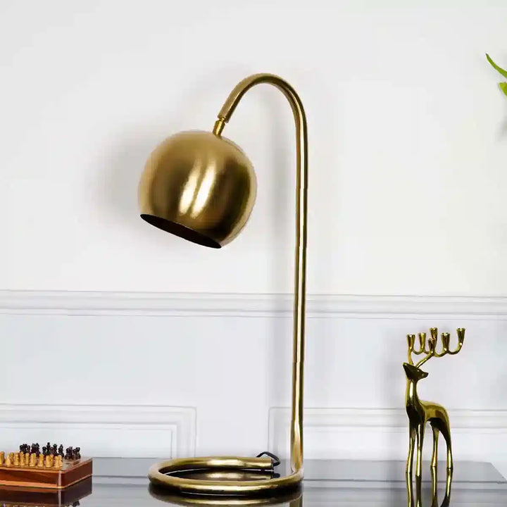 Tokyo Gold Finish Metal Study Table Lamp