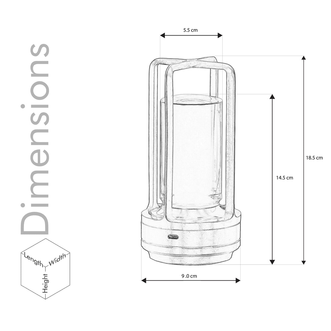 TATLIN Modern Cordless LED Touch Control Dimmable 3 Light Color Tunable Table Lamp With USB Rechargeble