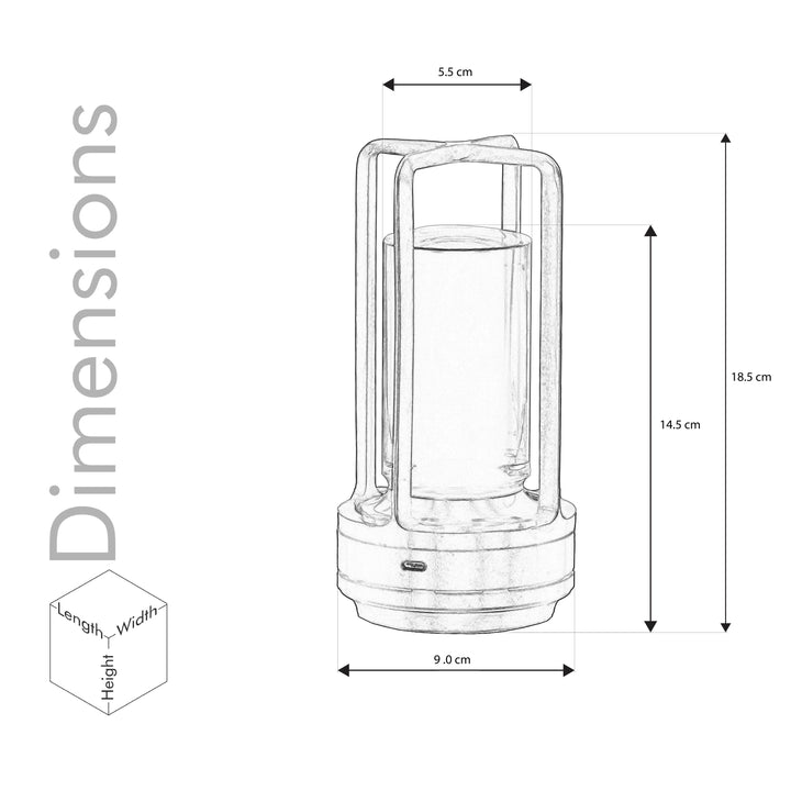 TATLIN Modern Cordless LED Touch Control Dimmable 3 Light Color Tunable Table Lamp With USB Rechargeble